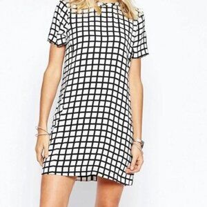 Abercrombie & Fitch minimalist geometric grid print dress